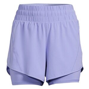 High Rise Running Shorts with Spandex Liner - Size Large